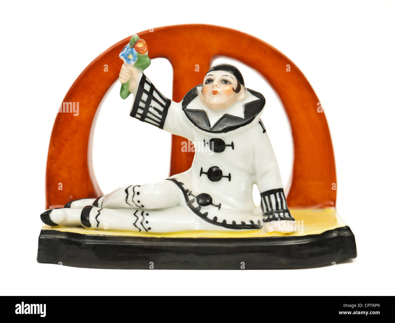 Vintage porcelaine 'Pierrot' lettre / rack holder Banque D'Images