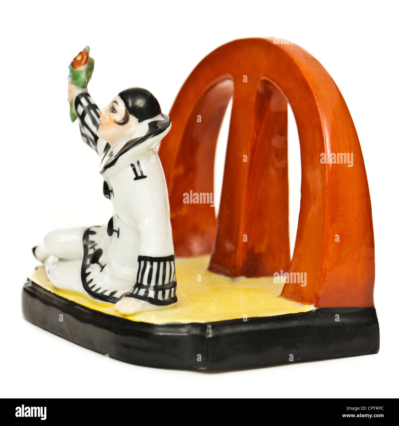 Vintage porcelaine 'Pierrot' lettre / rack holder Banque D'Images