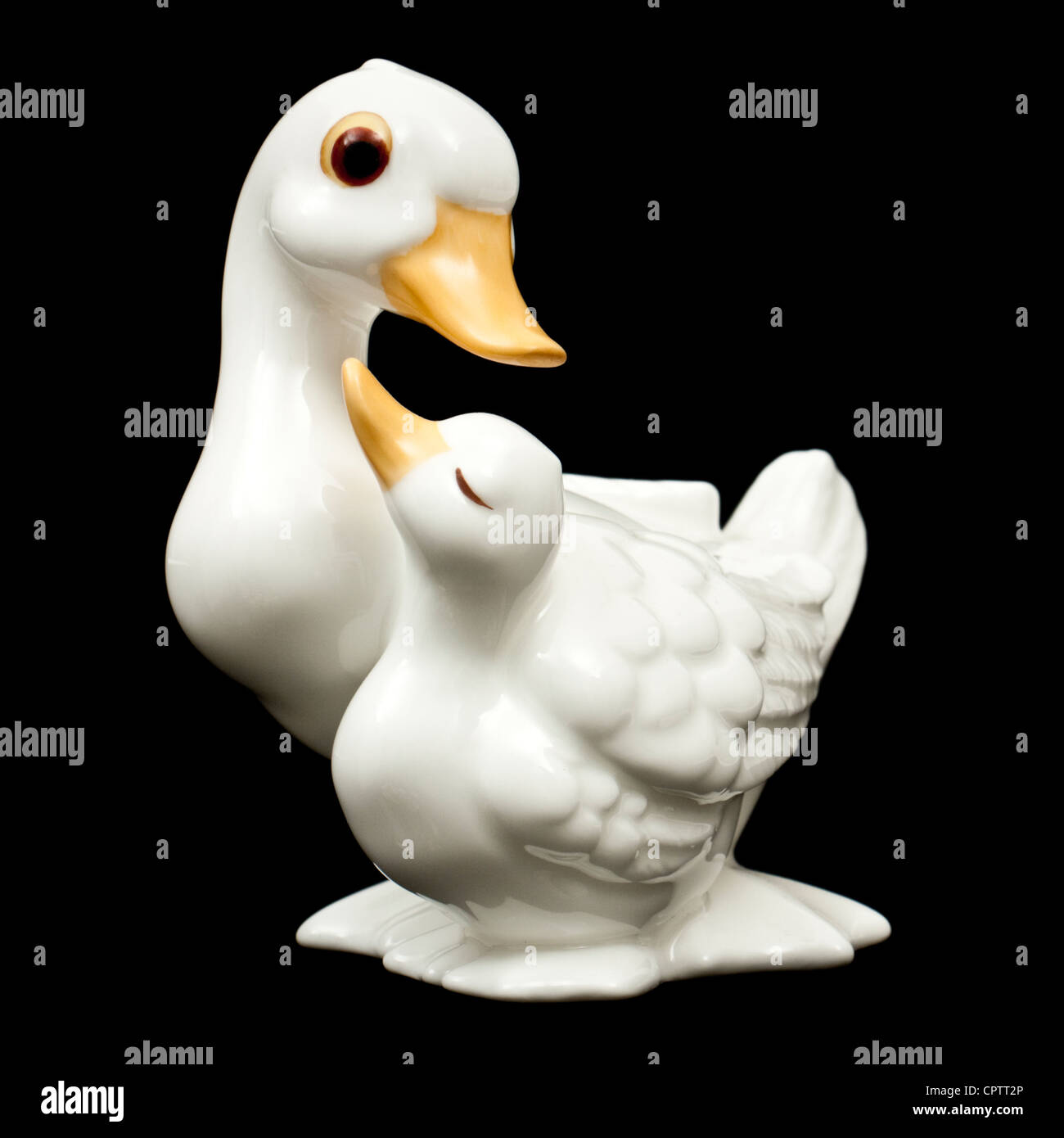 Porcelaine Royal Osborne mère et bébé figurine canard Banque D'Images