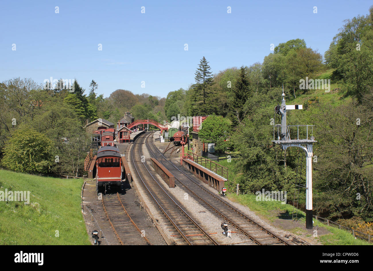 North Yorkshire Moors Railway, 27 mai 2012 - scène à Goathland Station - Station Goathland présenté comme Aidensfield dans Station Banque D'Images