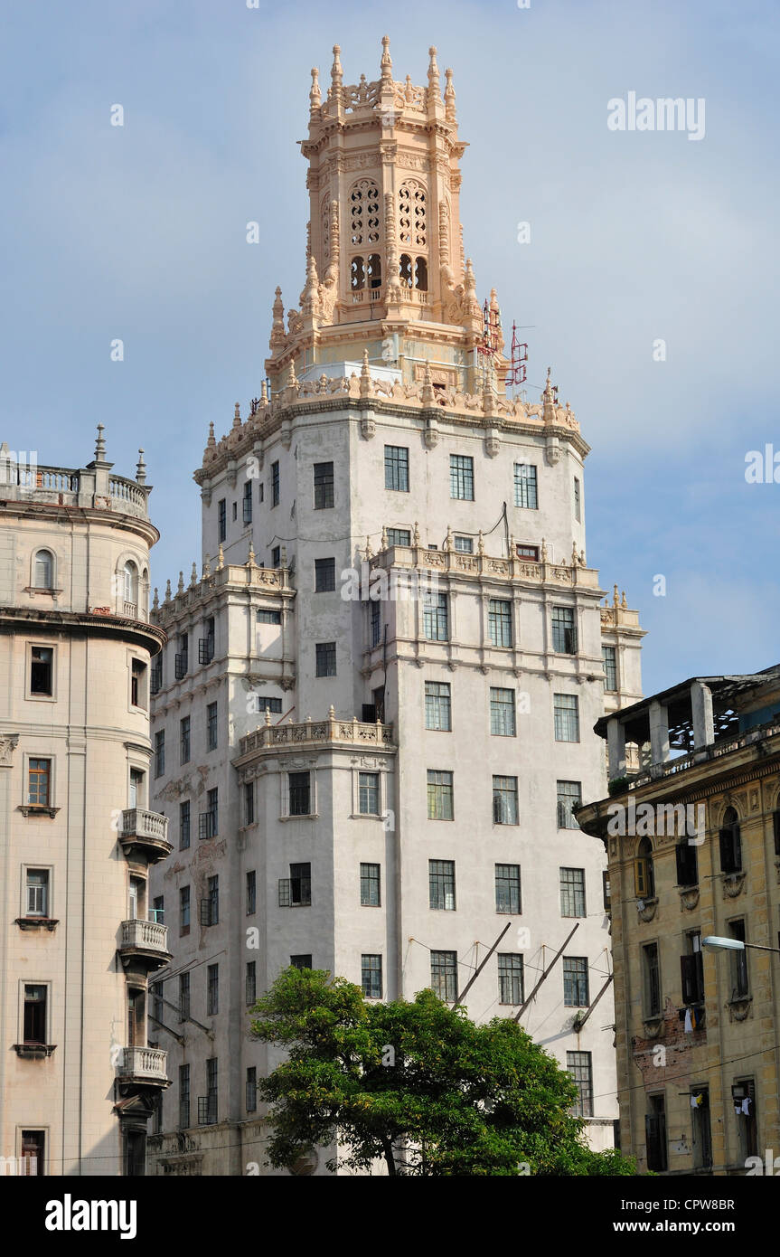 La Havane. Cuba. Téléphone cubain Company building (1927), conçu par le cabinet d'architecture cubaine Morales et de l'entreprise. Banque D'Images
