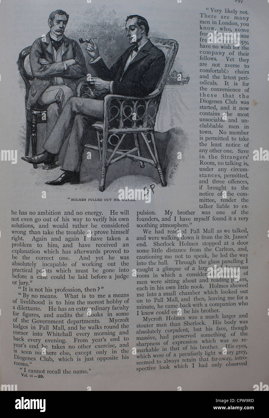 Sherlock Holmes et le Dr Watson Strand Magazine 1893 Banque D'Images