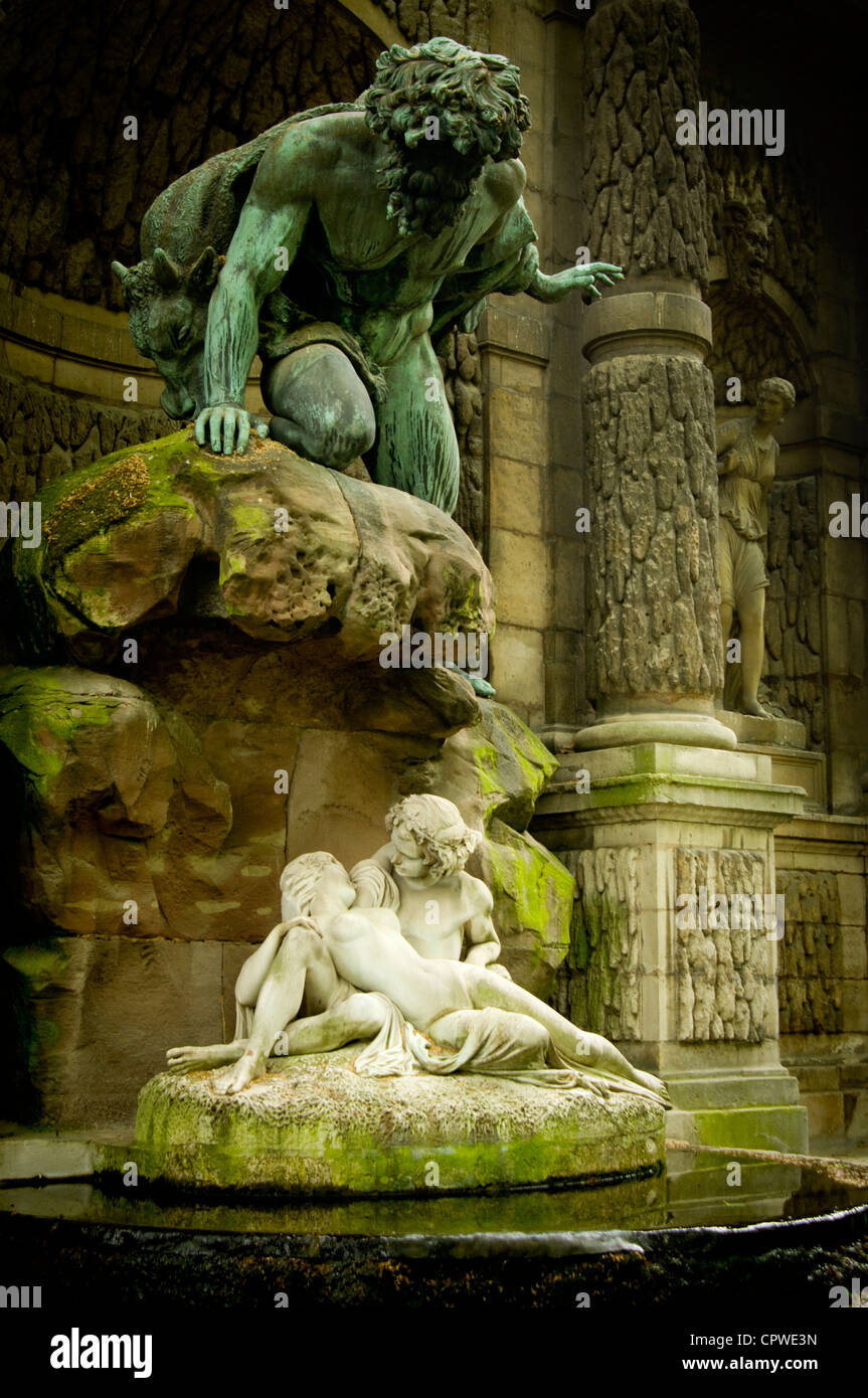 Fontaine Médicis ou Fontaine de Médicis, le Jardin du Luxembourg, Paris, France Banque D'Images