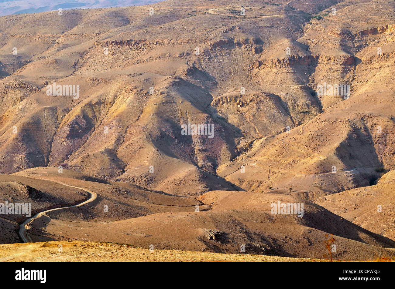 Le Mont Nébo Jordanie Asie depuis le sommet de la vue sur la montagne de la Terre Promise Banque D'Images