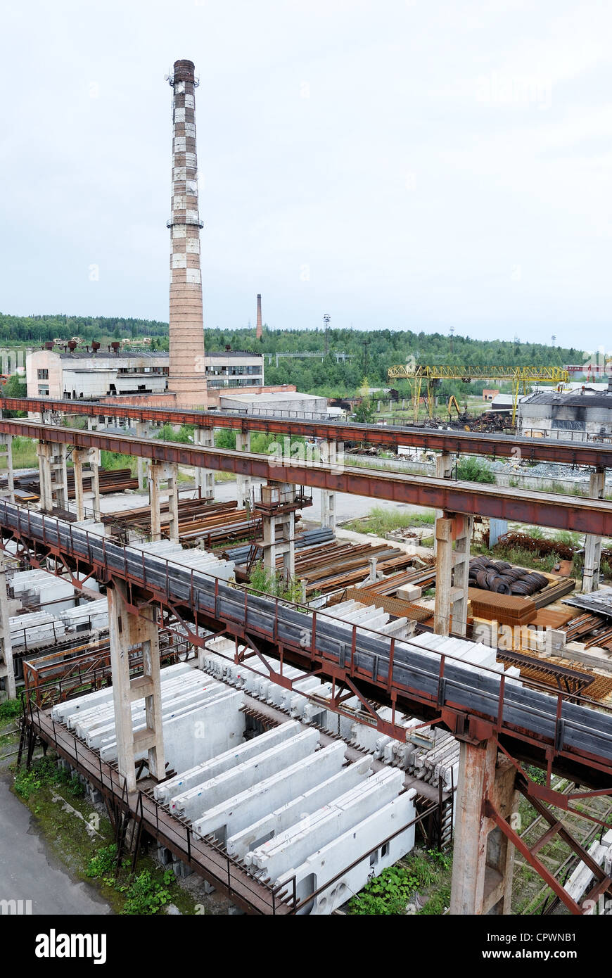 Usine de production de dalles en béton Banque D'Images