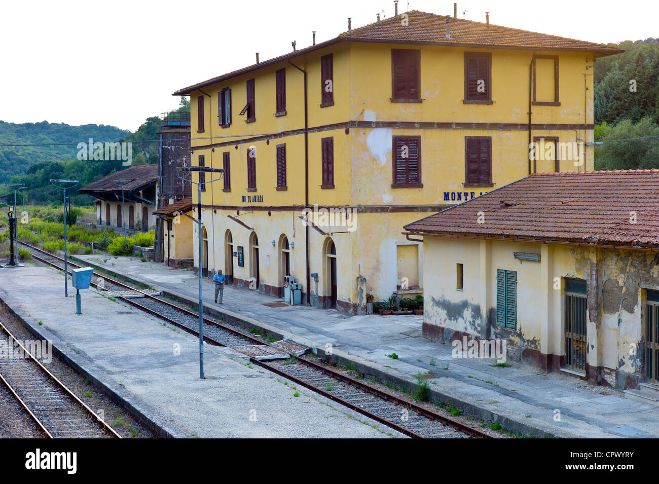 Monte Amiata Gare de Val D'Orcia, Toscane, Italie Banque D'Images