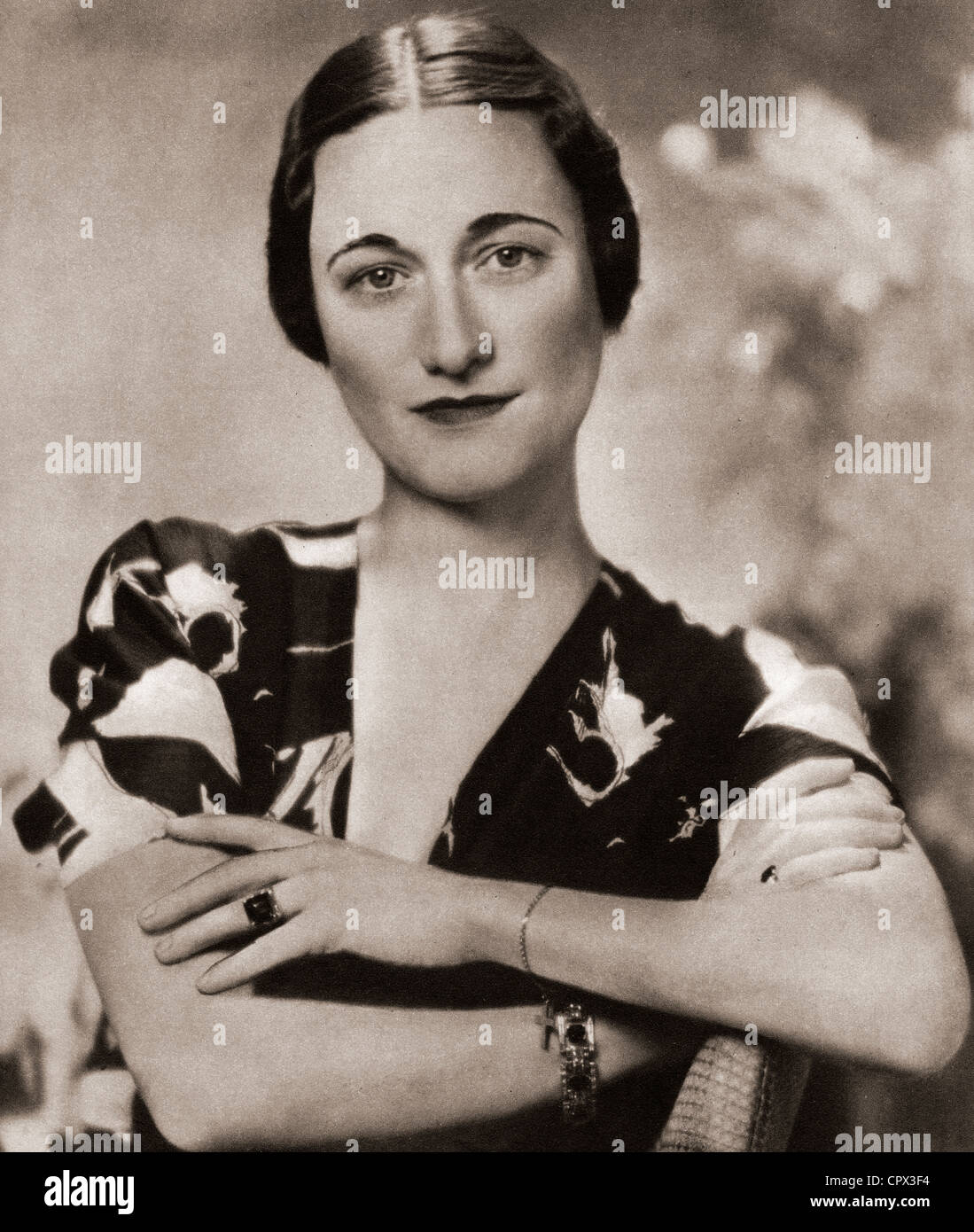 Wallis Simpson, plus tard, la Duchesse de Windsor, née Bessie Wallis Warfield, 1896 - 1986. Socialite américaine Banque D'Images