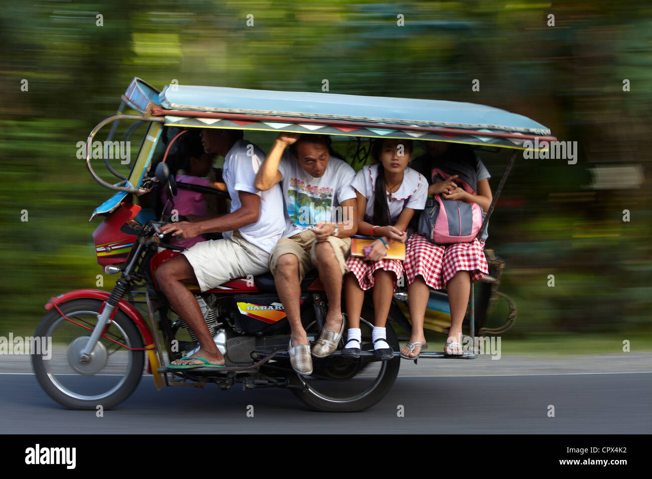Un tricycle, Negros, les Visayas, Philippines Banque D'Images