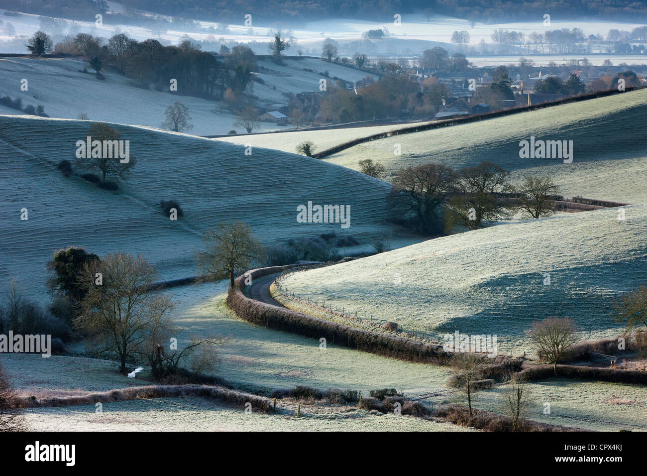 La route de Oborne, Dorset, England, UK Banque D'Images