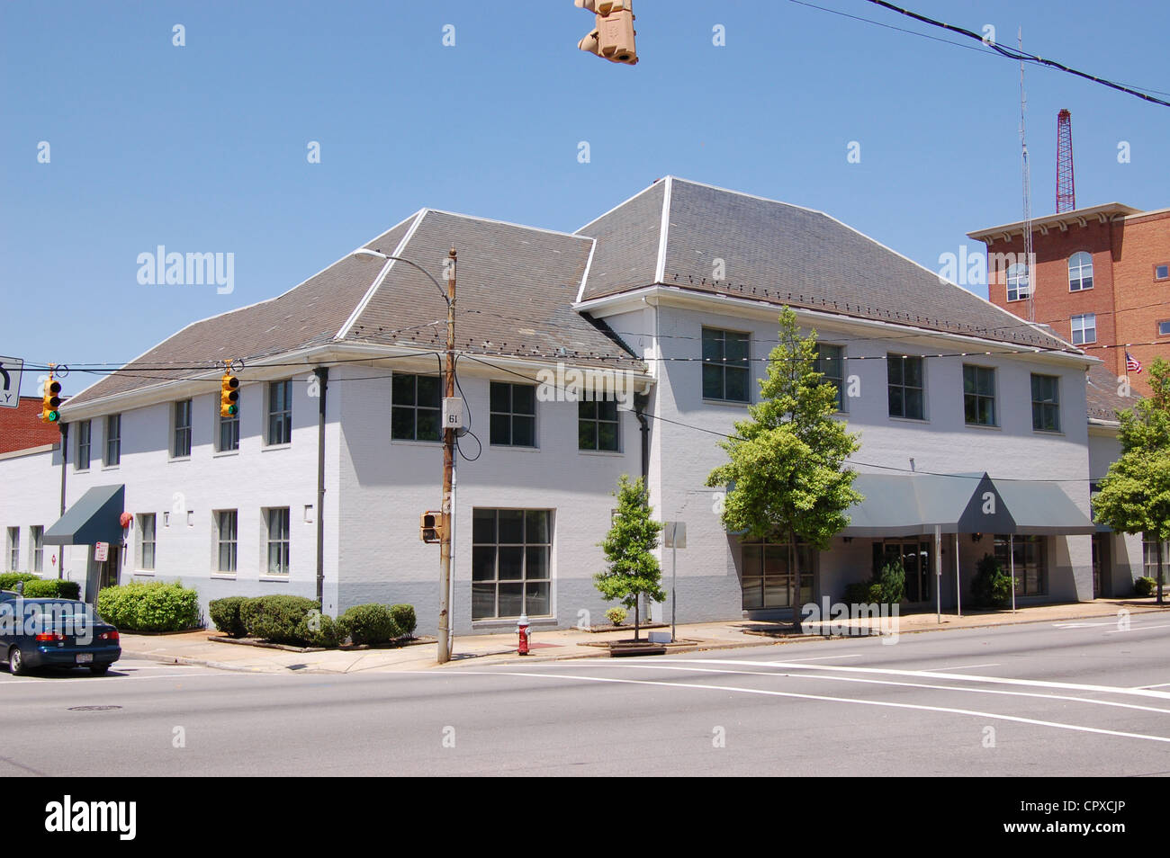 L'ancien bâtiment de la gare Union à Raleigh, Caroline du Nord. Banque D'Images