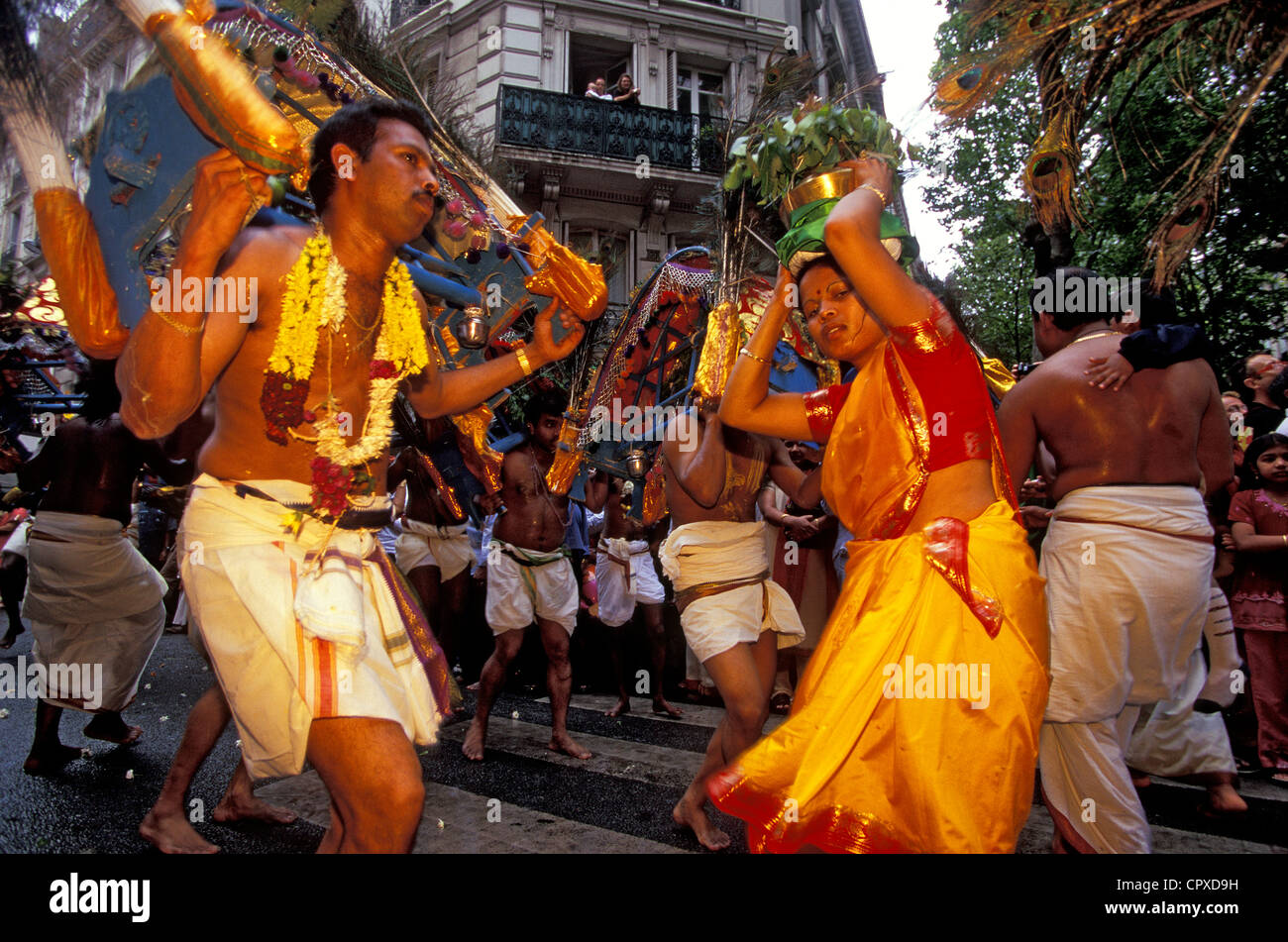 France, Paris, festival hindou de Ganesh dans le 18ème arrondissement Banque D'Images