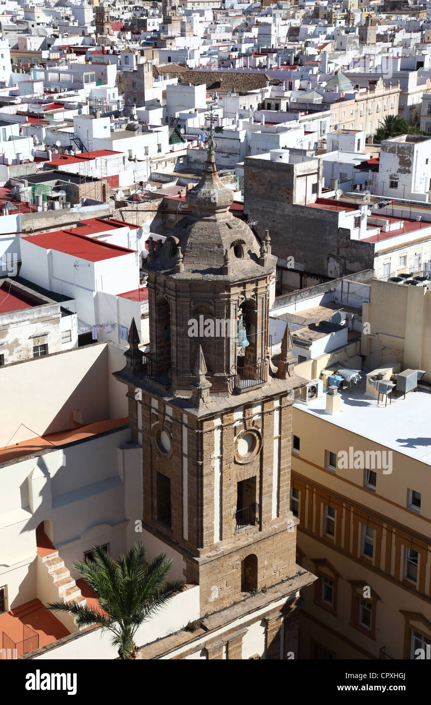 Vue aérienne de Cadiz, Andalousie Espagne Banque D'Images