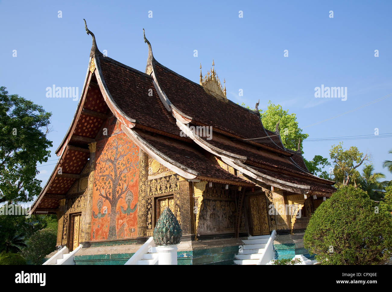 Laos Luang Prabang, inscrite au Patrimoine Mondial de l'UNESCO, temple Wat Xieng Thong 1560 Banque D'Images