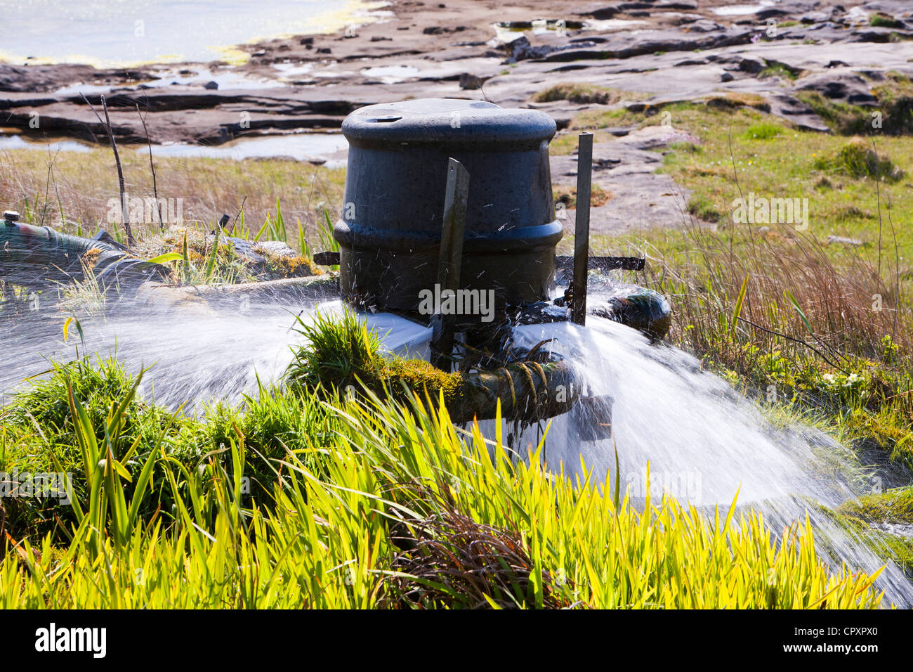 Un projet de micro-centrales sur l'île de Eigg, Ecosse, Royaume-Uni. Banque D'Images