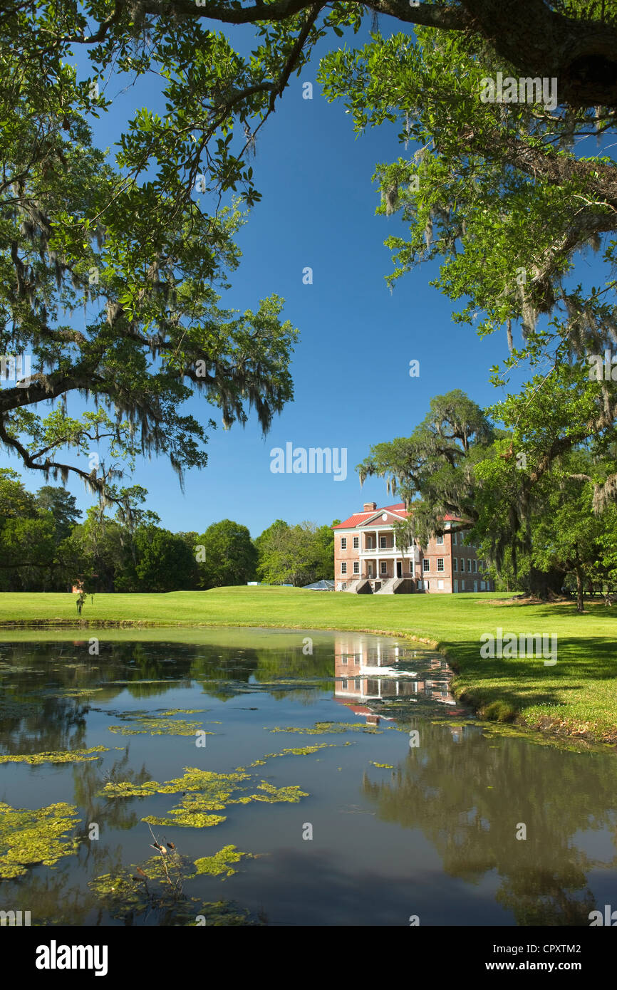 DRAYTON HALL PALLADIEN GÉORGIENNE MANSION CHARLESTON EN CAROLINE DU SUD USA Banque D'Images