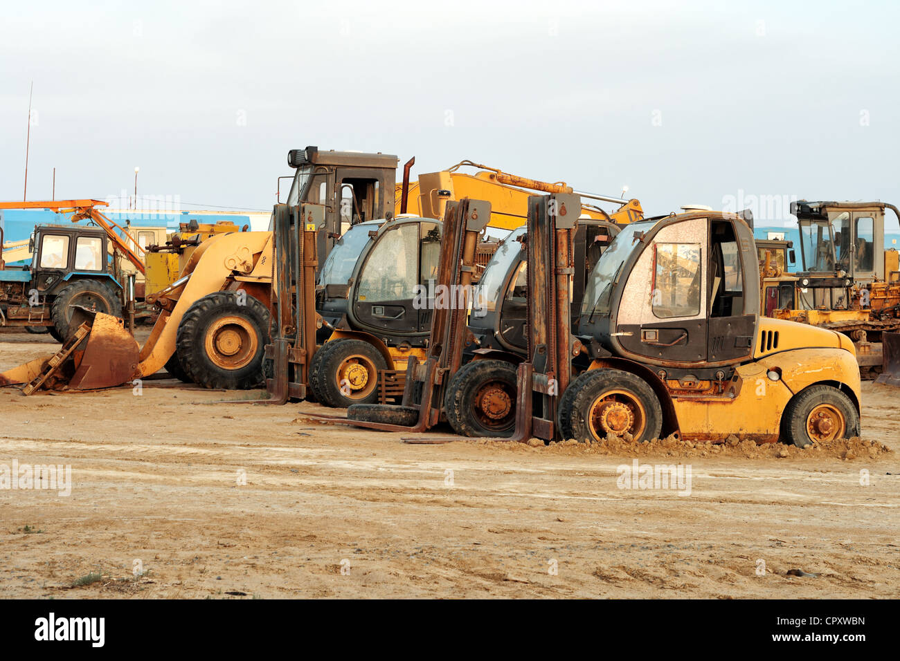 Pelleteuse, construction, site de construction, digger, devoir, terrassement, terrassement, l'équipement, l'excavation, excavatrice, chariots élévateurs, gr Banque D'Images