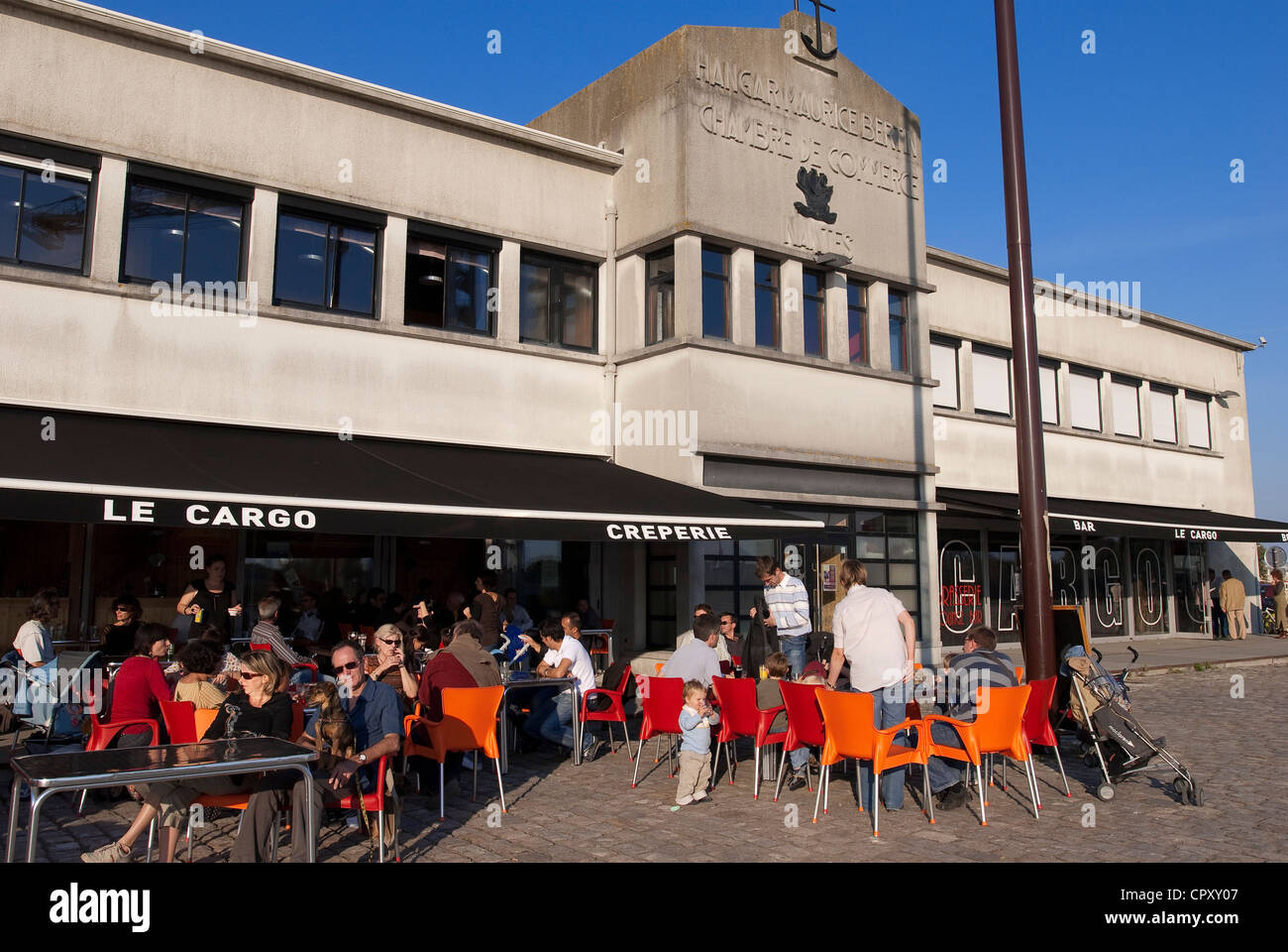 France, Loire Atlantique, Nantes, l'île de Nantes, Le Café du fret dans l'ancien entrepôt de bananes Banque D'Images