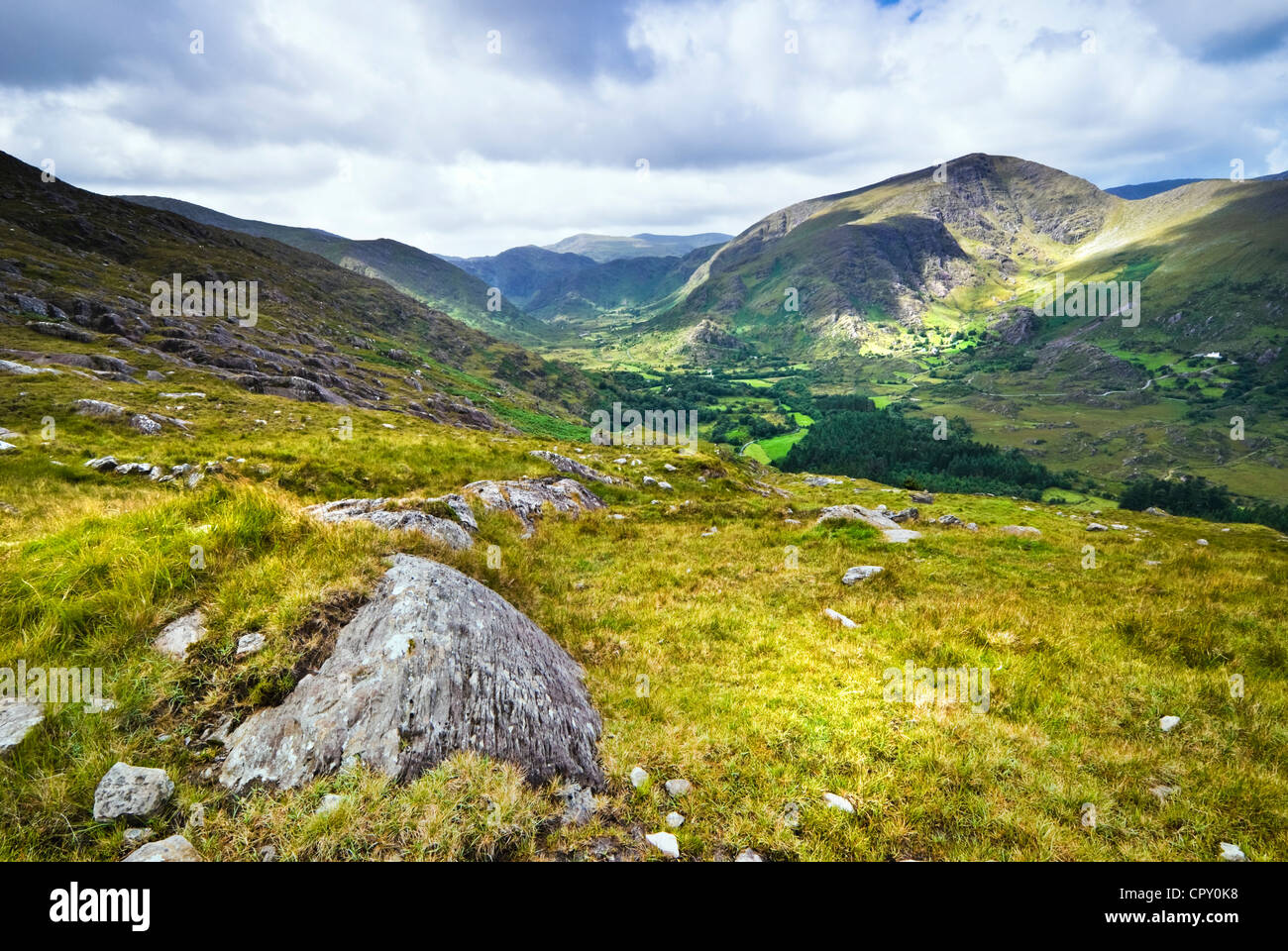 Sur la montagne dans le Parc National de Killarney, comté de Kerry, Irlande Banque D'Images