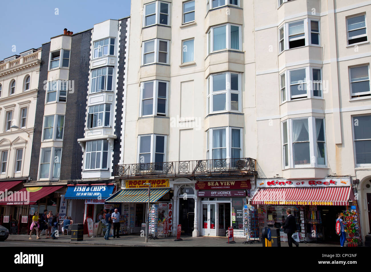 Brighton Promenade Shops Banque D'Images