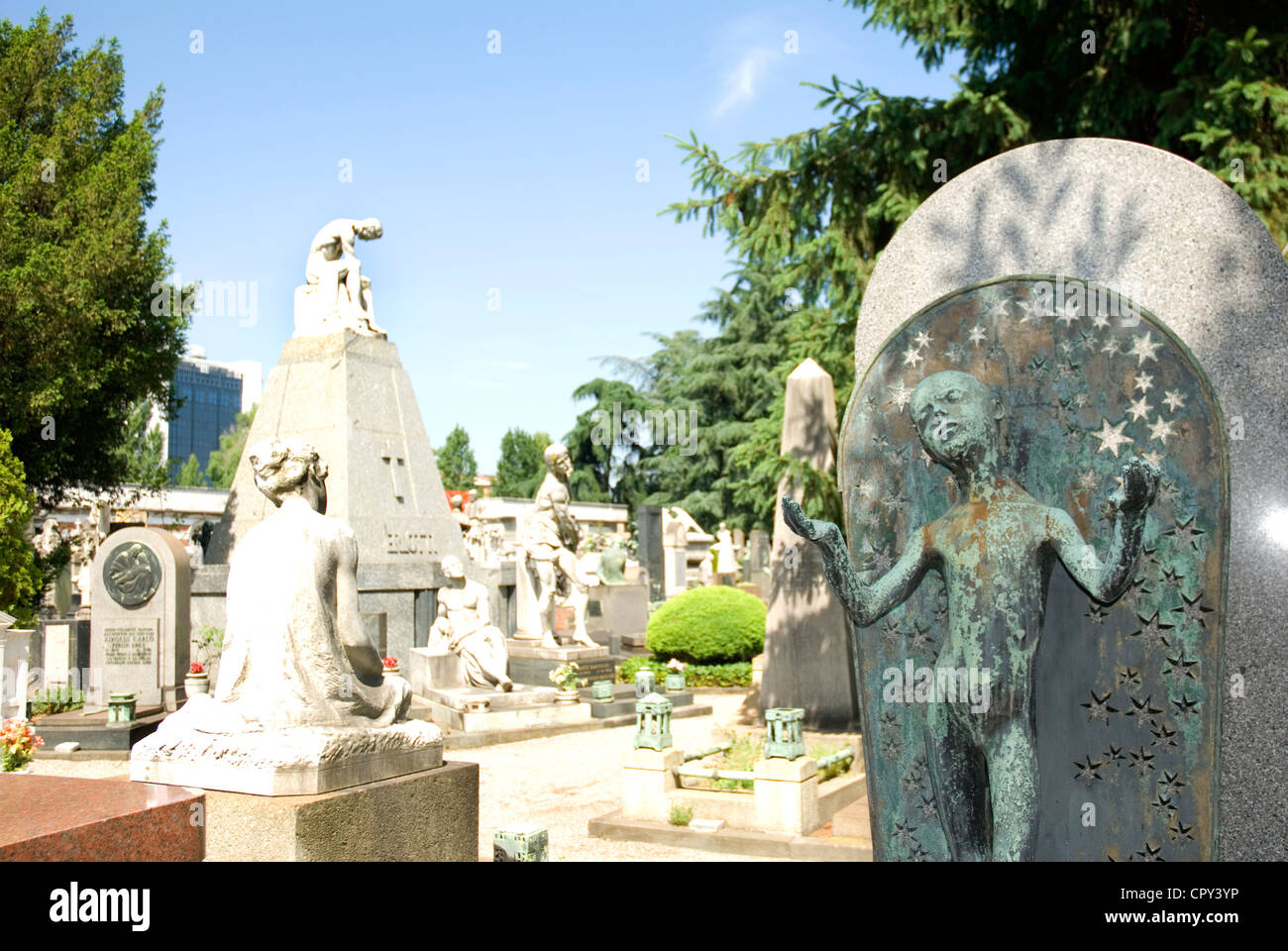 Tirage Vintage Citrate - Italie, Milan, Le Cimetière Monumental - Format 5x16 Cm - Circa 1900