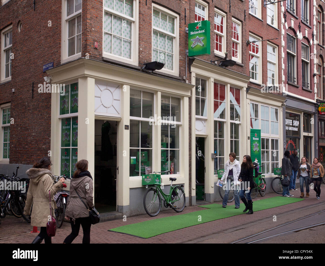 Le magasin phare de la marque Heineken, Amsterdam, Pays-Bas Banque D'Images