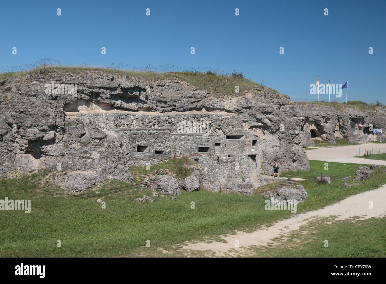 Vue générale du Fort de Douaumont, près de Verdun, France. Banque D'Images