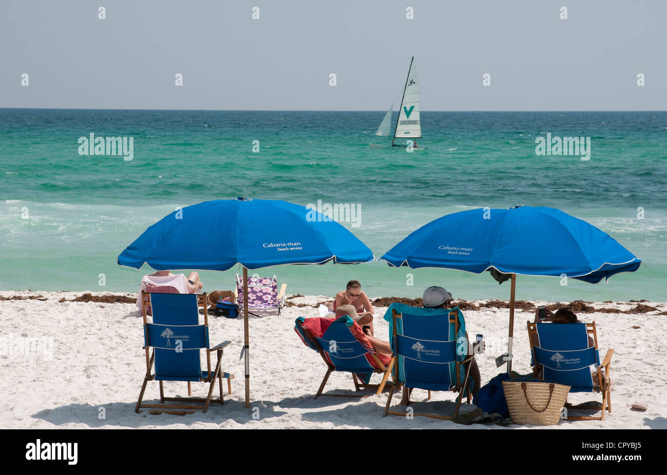 La plage au bord de mer un populaire nord-ouest de la Floride, USA resort Banque D'Images