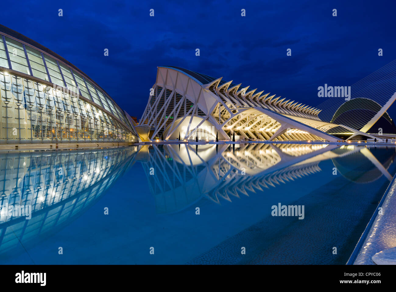 La Ville des Arts et des Sciences de Santiago Calatrava,Valence, Espagne Banque D'Images