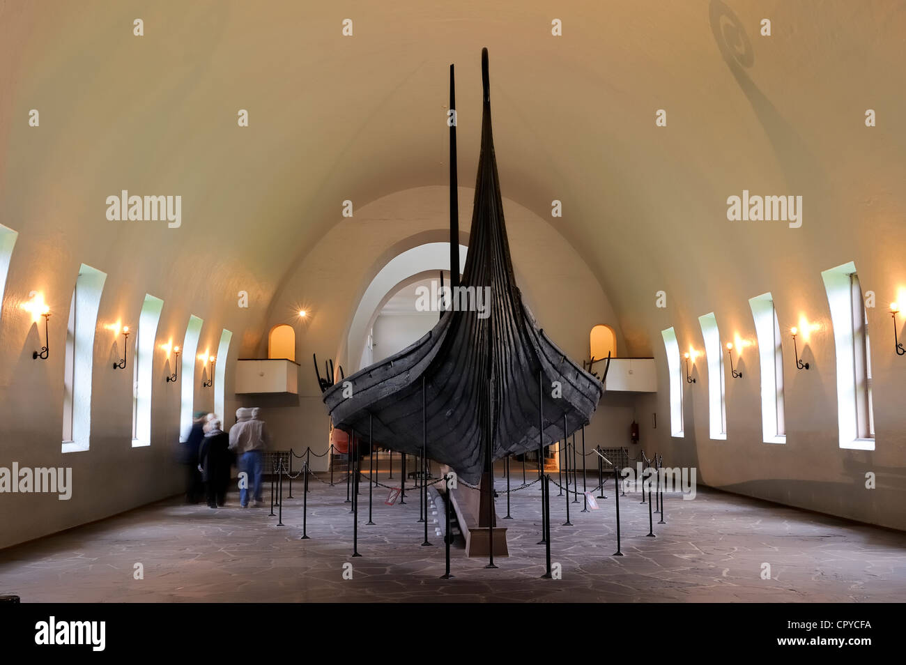 La Norvège, Oslo, Bigdoy, Bateaux Viking Oseberg, Musée drakkar du 9e siècle Banque D'Images