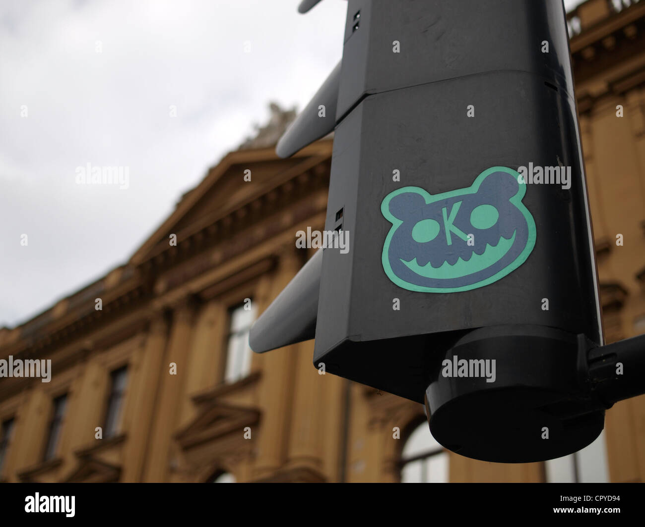 Logo de Zagreb, artiste de rue, Oko aux feux de circulation Banque D'Images