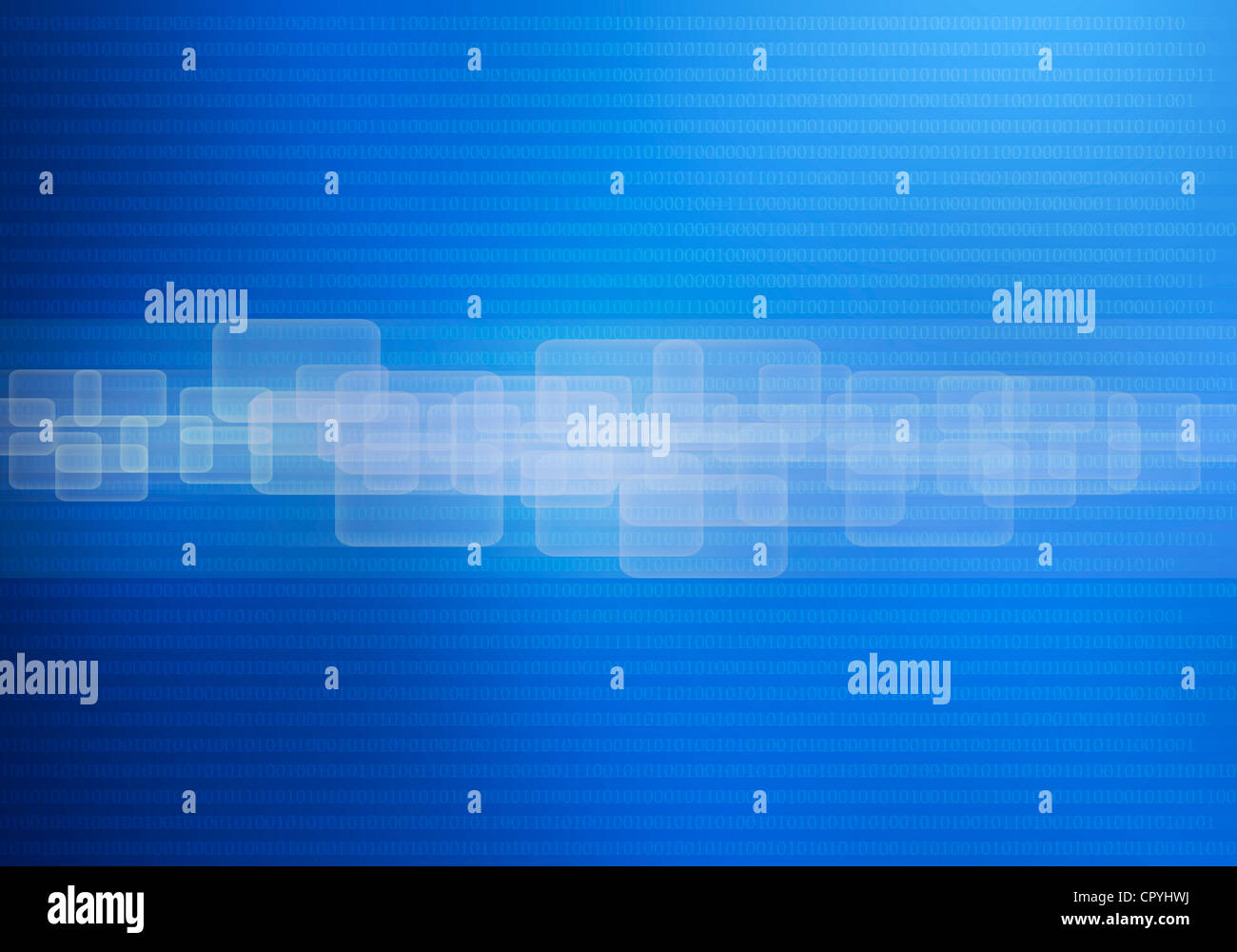 La technologie Résumé fond bleu avec code binaire et l'écran tactile du panneau d'interface concept Banque D'Images