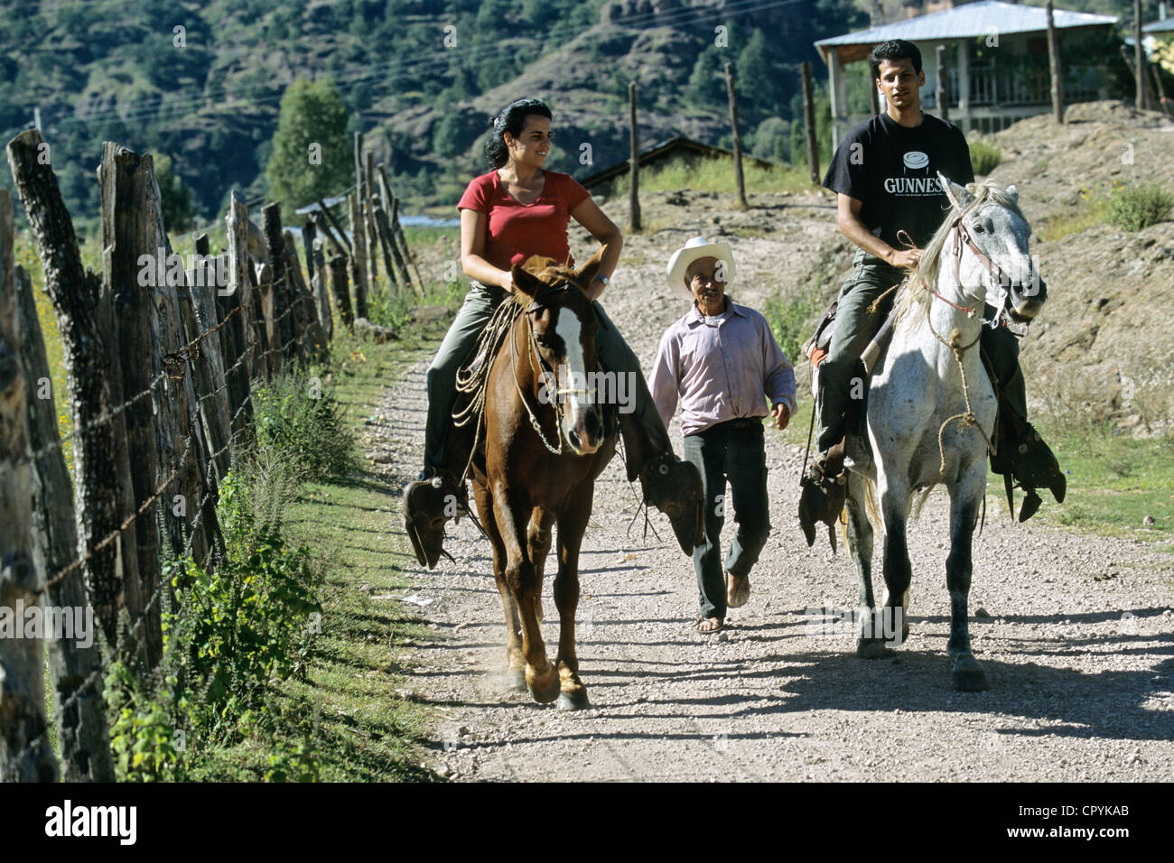 Le Mexique, dans l'État de Chihuahua, Cerocahui, point de départ pour voyager dans le Canyon de cuivre Banque D'Images