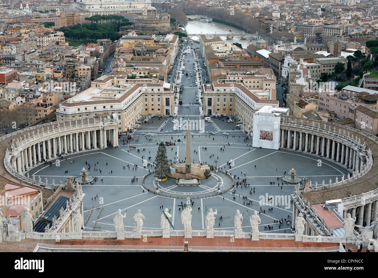 La Place Saint Pierre, Vatican, Rome, Latium, Italie, Europe Banque D'Images