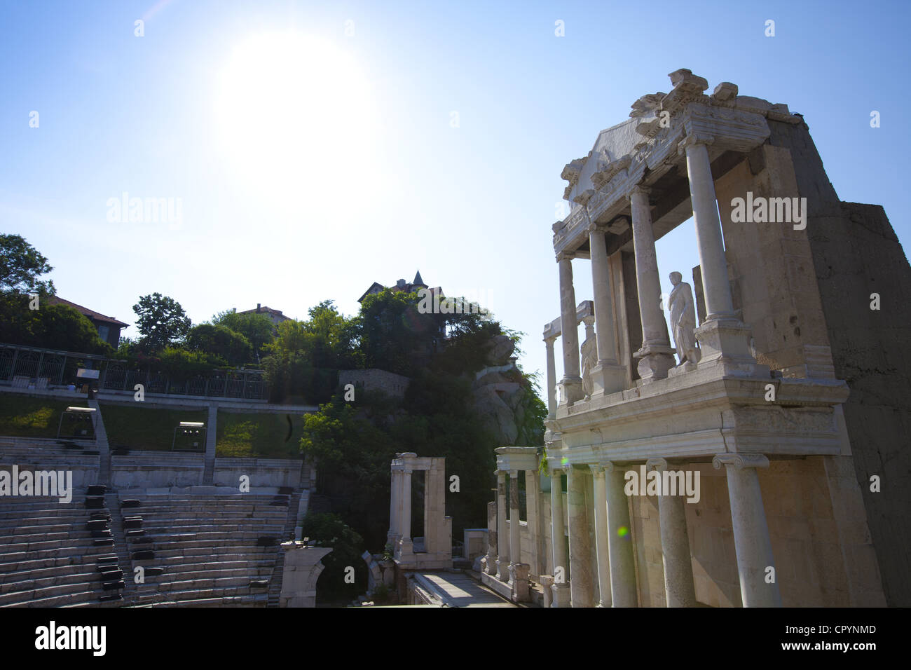 Amphithéâtre romain en marbre construit au 2ème siècle, Plovdiv, Bulgarie, Europe Banque D'Images