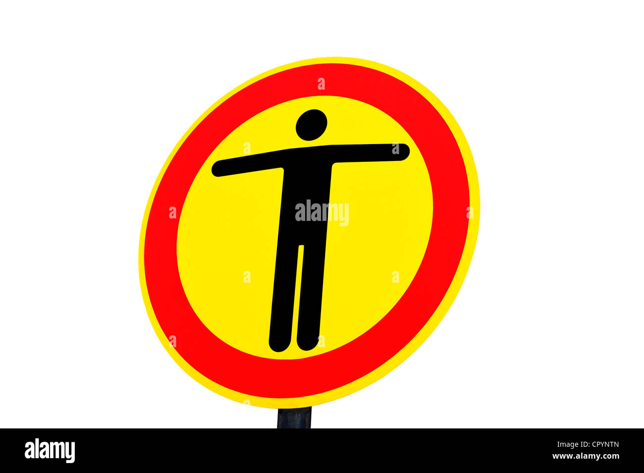 Signer, stop, pas de passage Banque D'Images