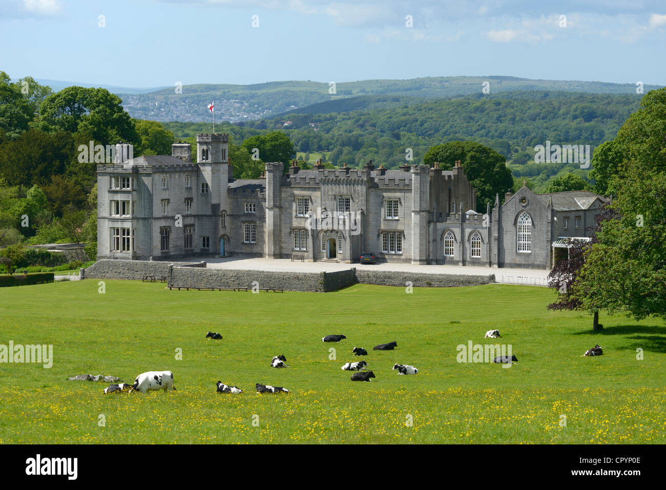 Leighton Hall, Yealand Conyers, Lancashire, Angleterre, Royaume-Uni, Europe. Banque D'Images