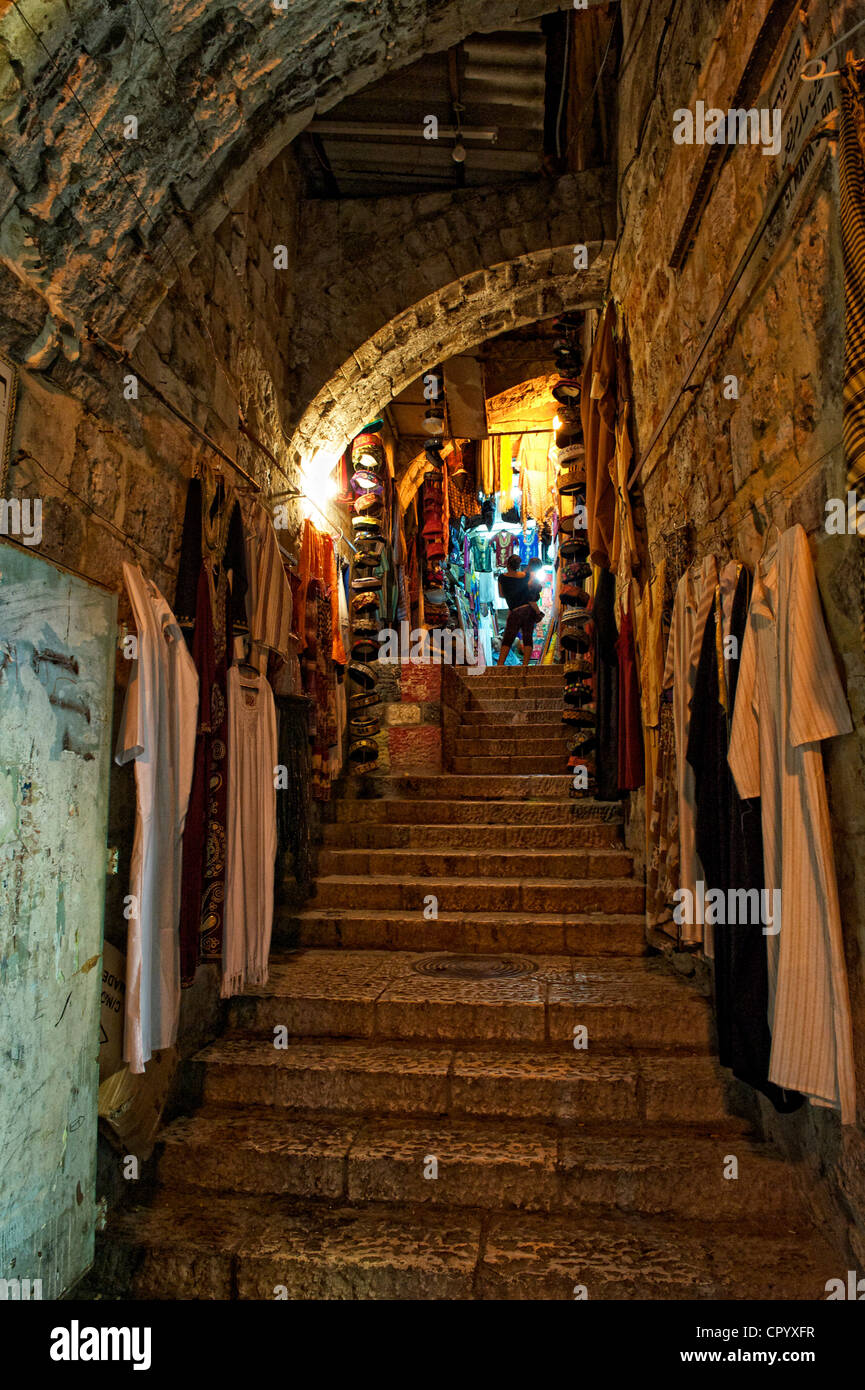 Bazar de la vieille ville de Jérusalem, Israël, Moyen Orient Banque D'Images