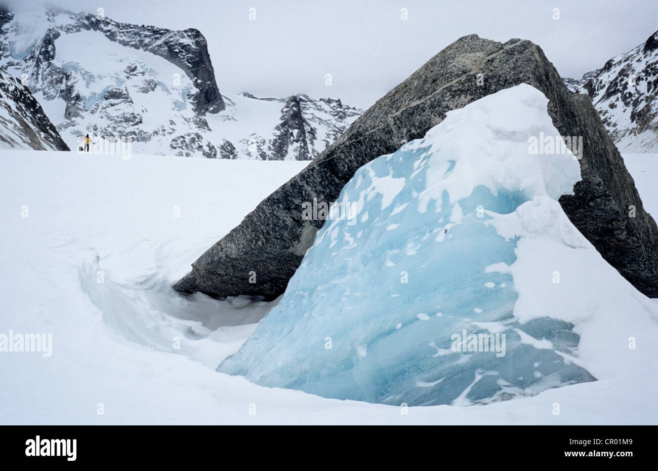 La Suisse, Grisons, Bregaglia éventail, le ski de randonnée sur glacier Forno Banque D'Images