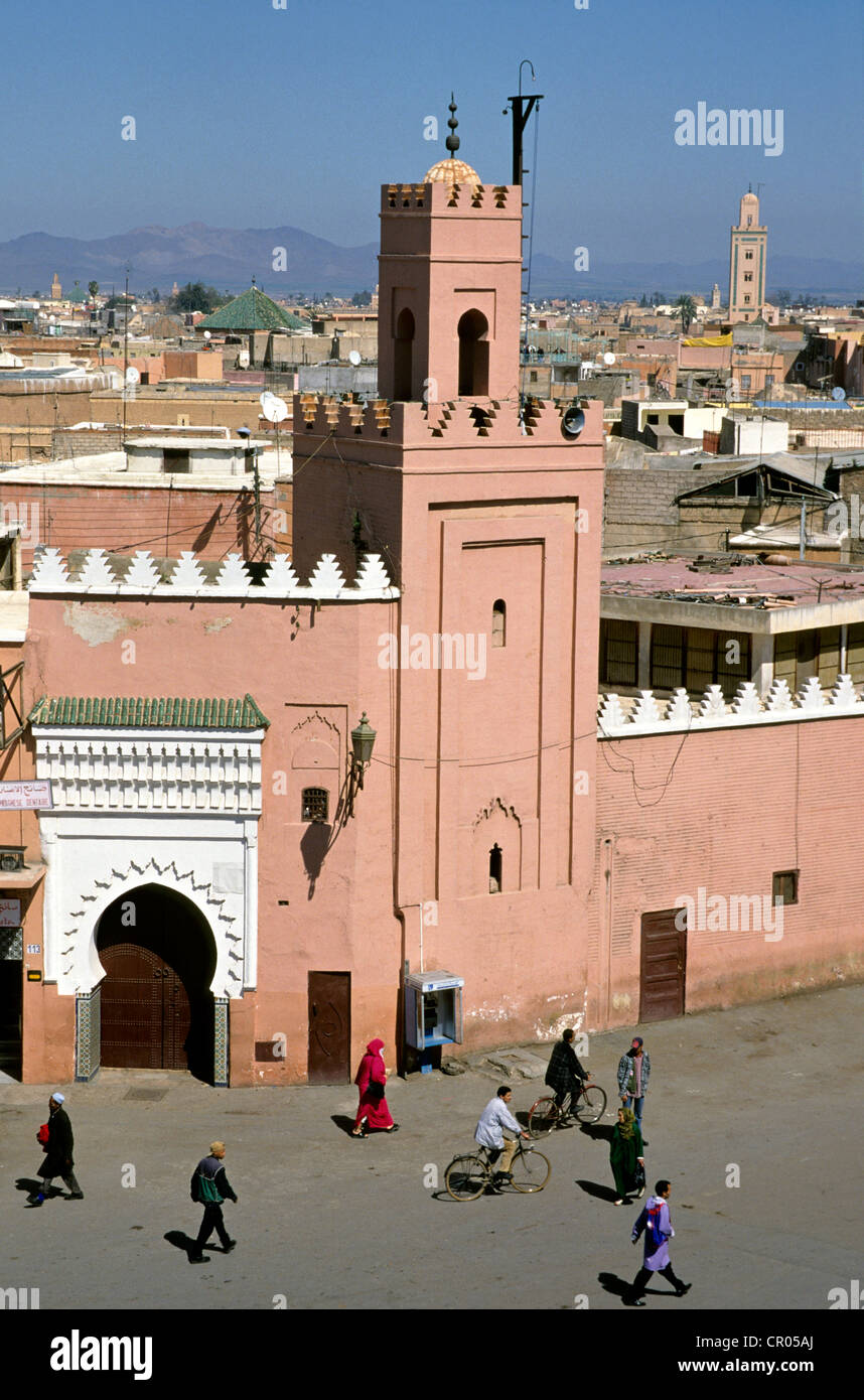 Le Maroc, Haut Atlas, Marrakech, ville impériale, médina classée au Patrimoine Mondial de l'UNESCO, Place Jemma el Fna Banque D'Images