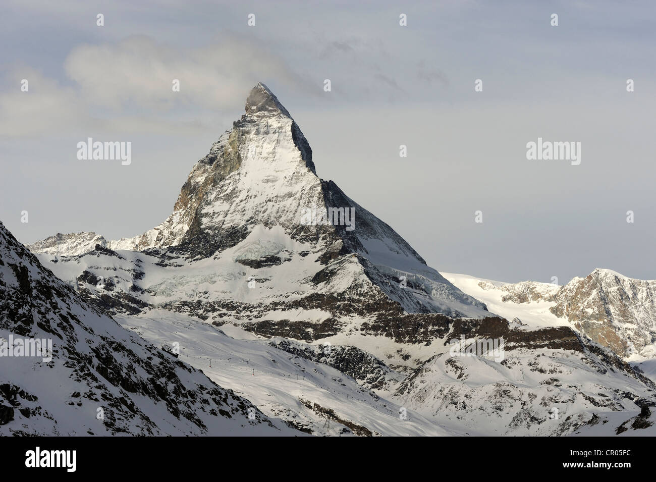 Mt. En hiver, le Mont Cervin Zermatt, Valais, Suisse, Europe Banque D'Images
