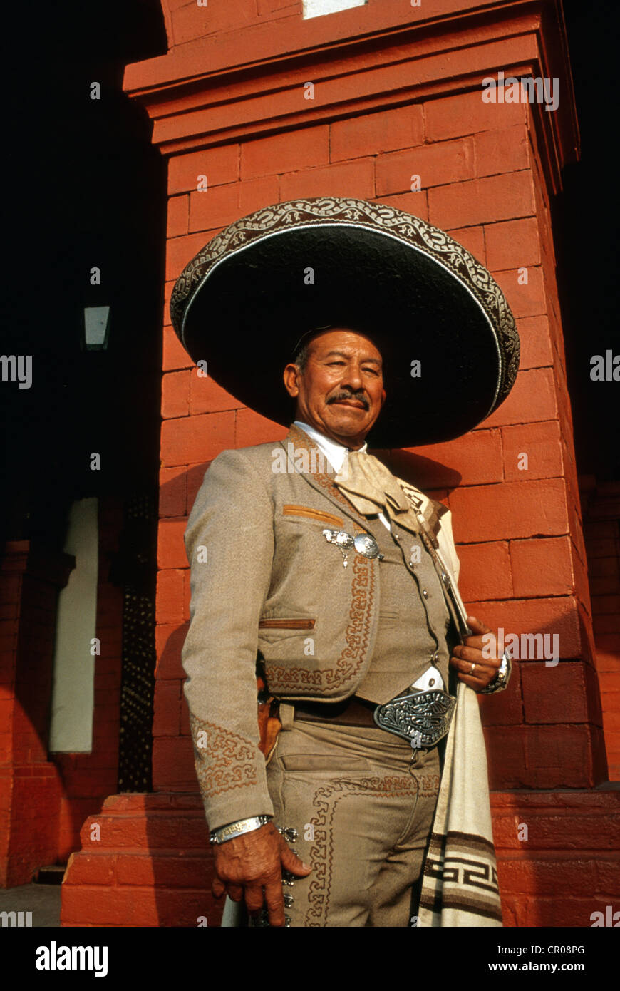 Mexico, District Fédéral, Mexico, Place Garibaldi, portrait de Mariachi Banque D'Images