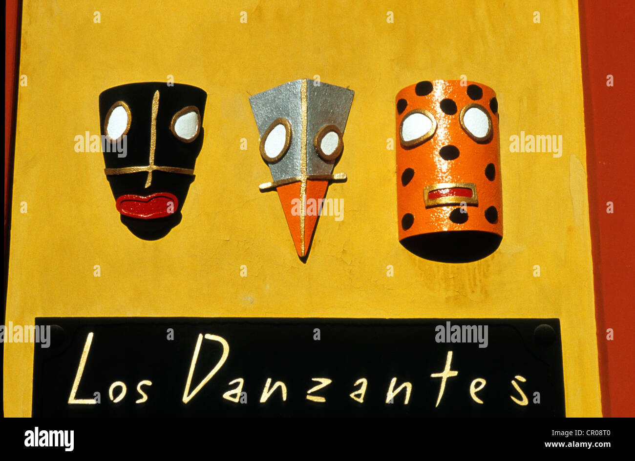 Le Mexique, l'État de Oaxaca, Oaxaca, galerie d'art figurant des masques Banque D'Images