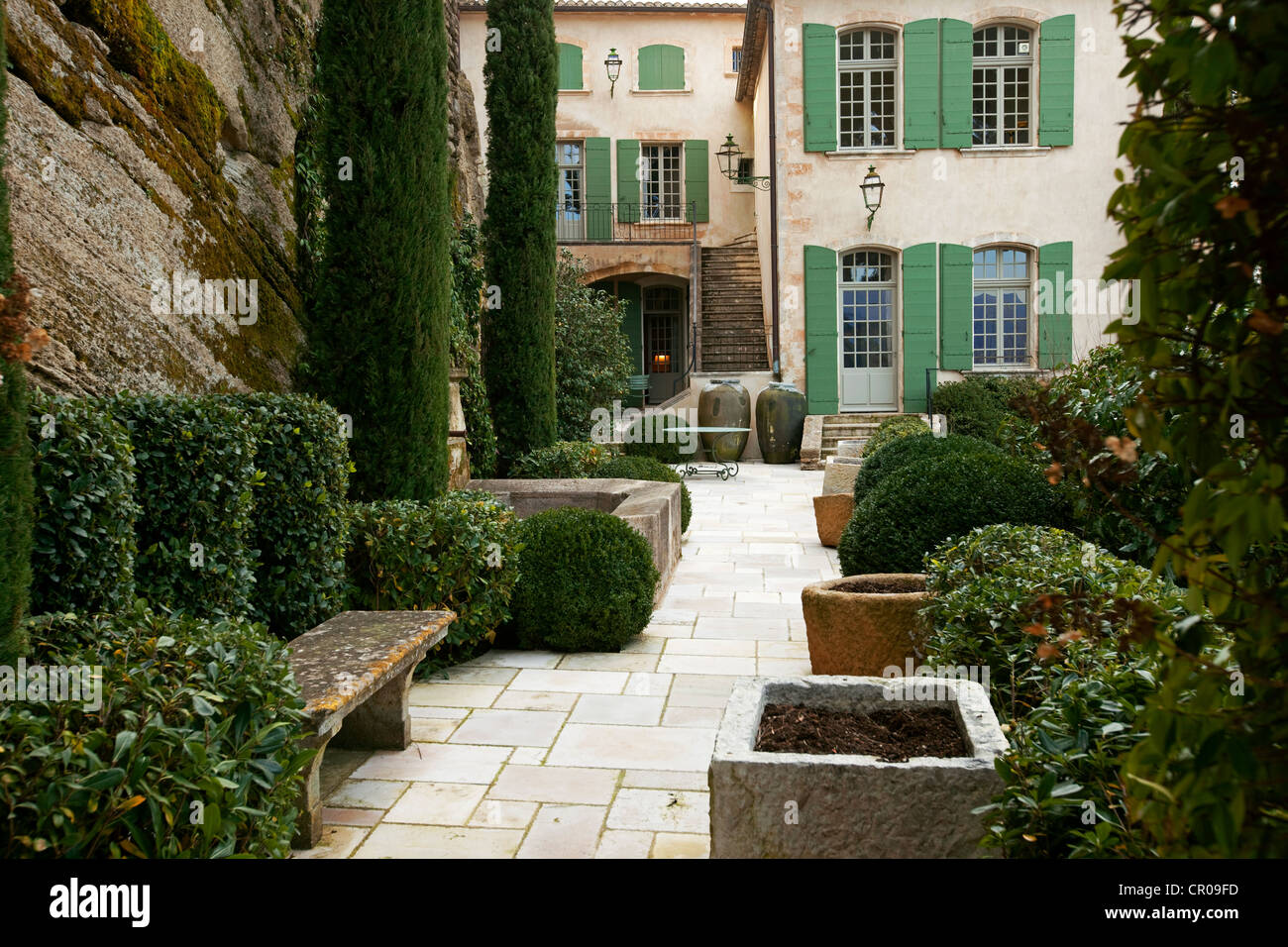 La France, Vaucluse, Luberon, Ménerbes, Maison Dora Maar, maison achetée par Picasso pour son amant, le jardin Banque D'Images