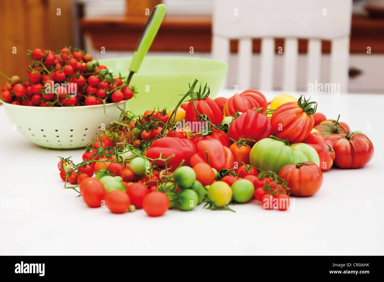 Diverses variétés de tomates Banque D'Images