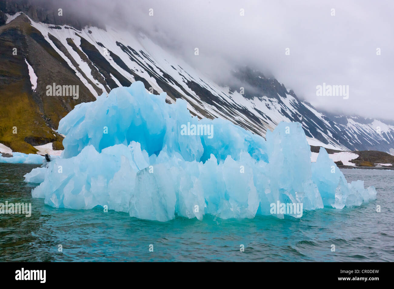 Iceberg, Hornsund, plus au sud du Spitzberg, Norvège fjord Banque D'Images
