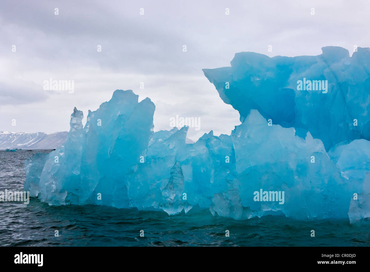 Iceberg, Hornsund, plus au sud du Spitzberg, Norvège fjord Banque D'Images