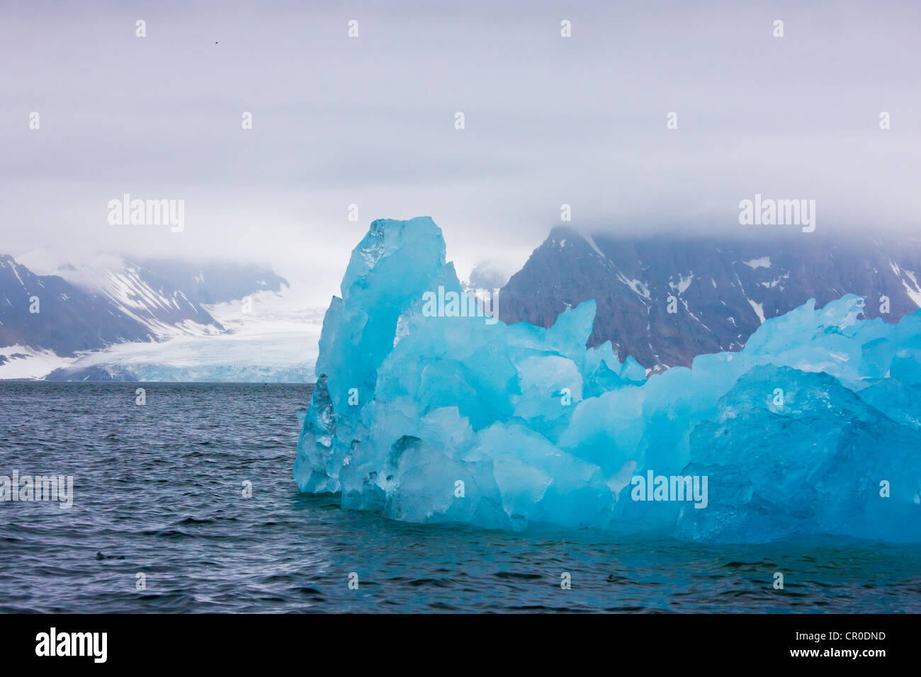 Iceberg, Hornsund, plus au sud du Spitzberg, Norvège fjord Banque D'Images