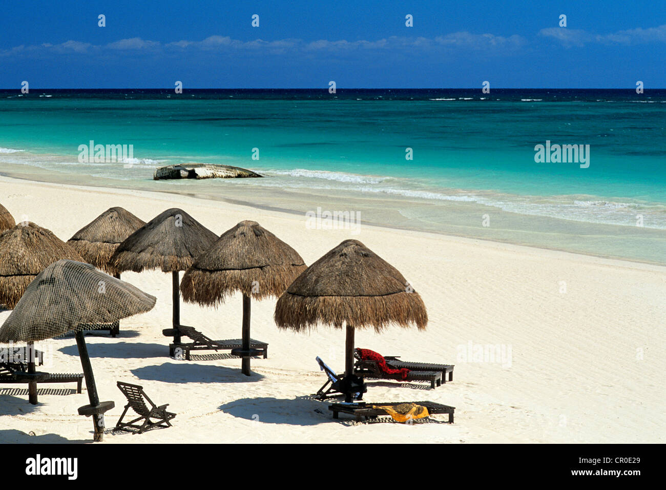 Le Mexique, l'État de Quintana Roo, Tulum, plage Banque D'Images
