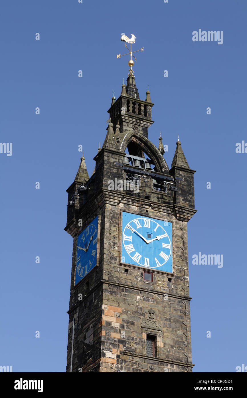 Tollbooth Steeple dans la Merchant City, Glasgow Cross, Écosse, Royaume-Uni Banque D'Images