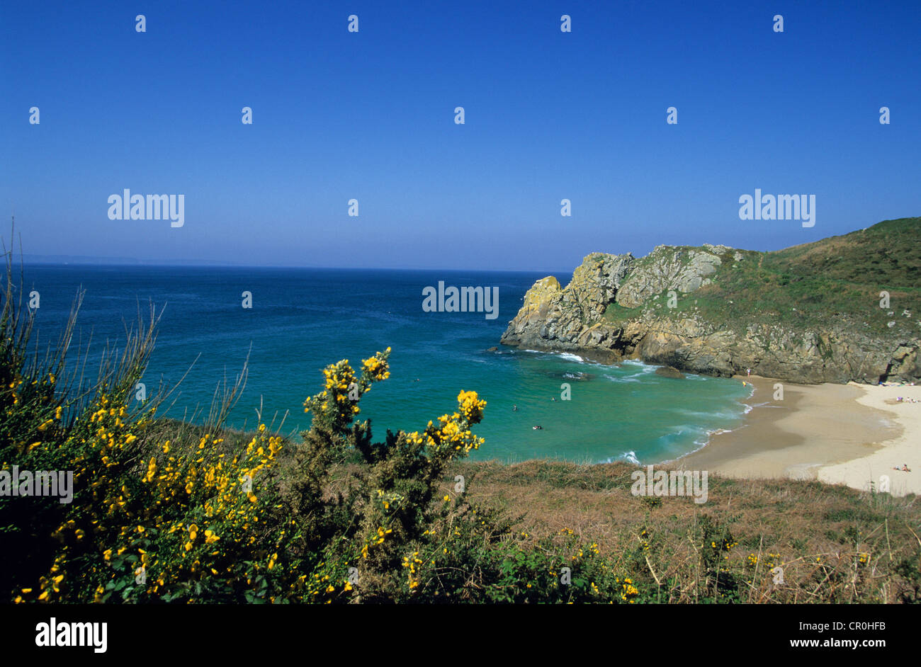 France, Manche, mer d'Iroise, Plogoff, Pointe du Raz, Port Lanvers Banque D'Images